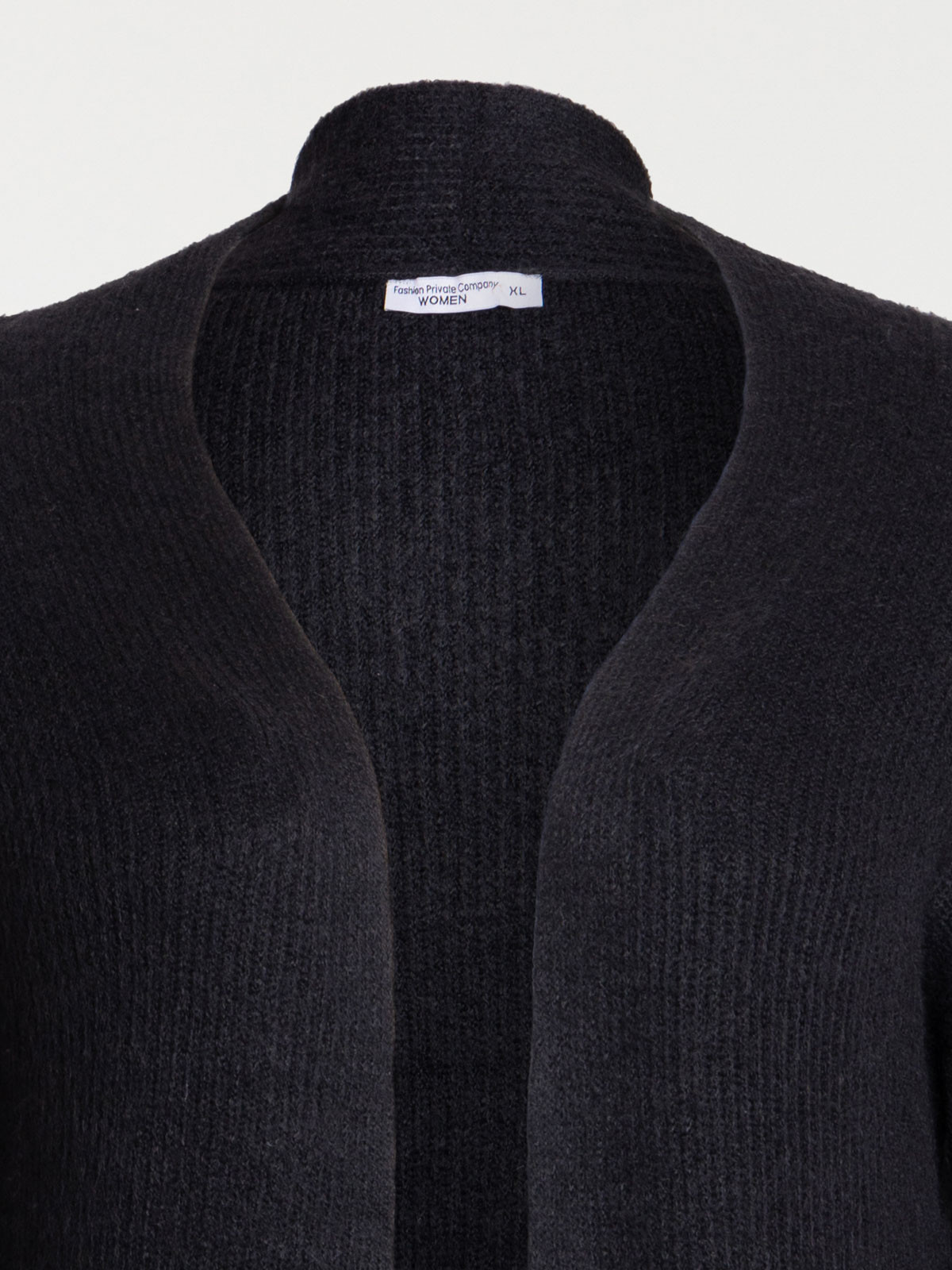 Gilet ouvert noir grande taille femme