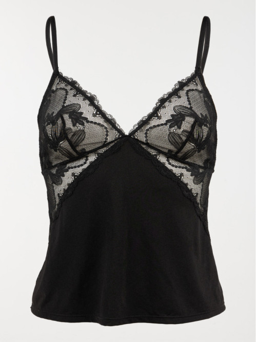 Pyjashort dentelle noir femme