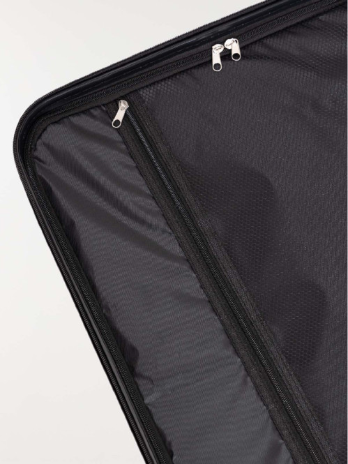 Valise rigide argentée à roulettes Valise rigide argentée à roulettes