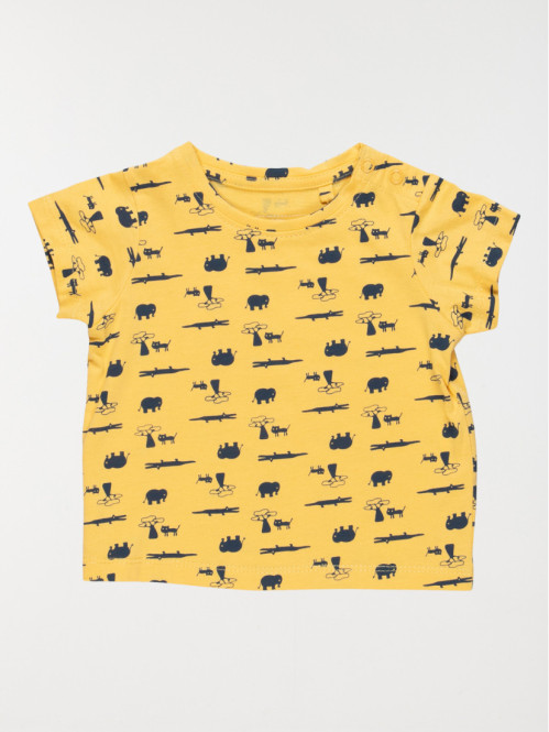 T-shirt motif garçon coloris or (3-24M)