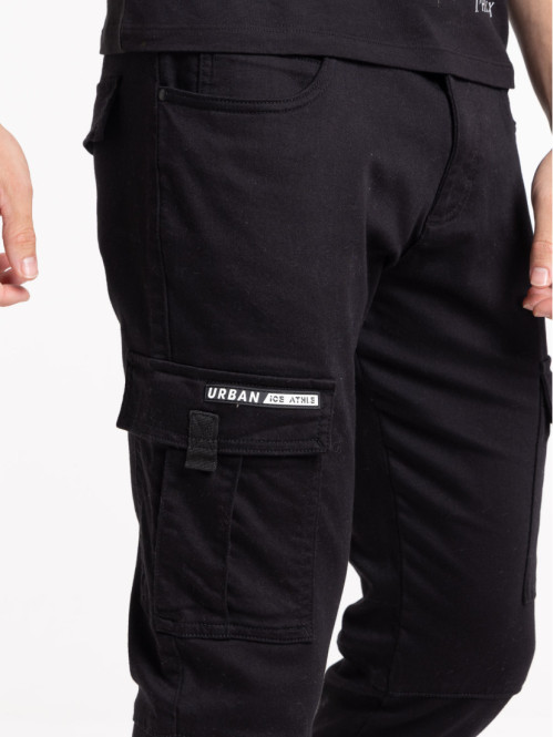 Pantalon cargo noir homme