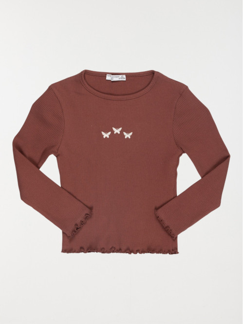 Tee-shirt broderie papillon (3-12A)