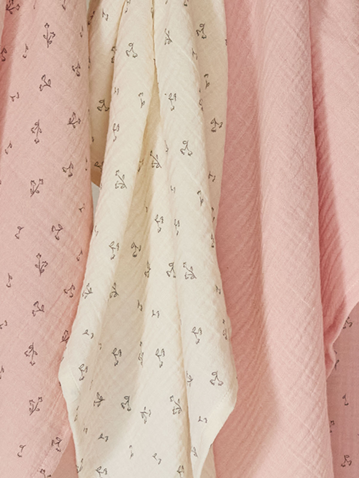 Lot de 3 langes fleurs 60 x 60 cm fille 