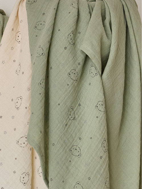 Lot de 3 langes 60 x 60 cm bébé vert Lot de 3 langes 60 x 60 cm bébé vert