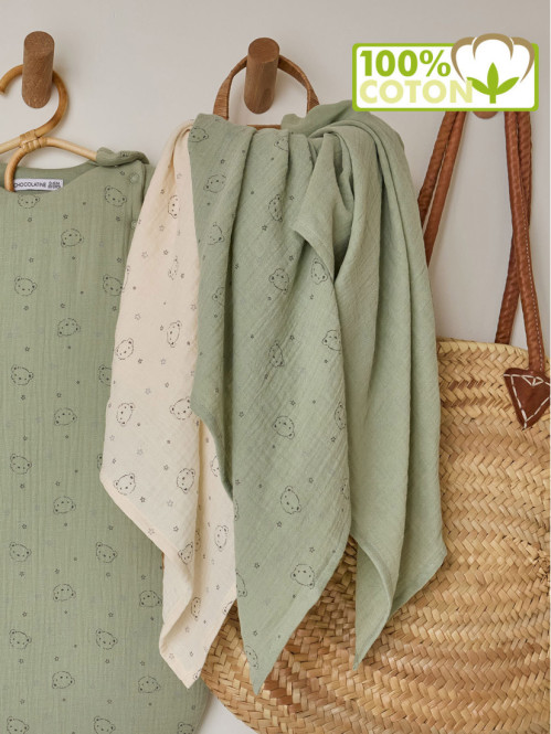 Lot de 3 langes 60 x 60 cm...
