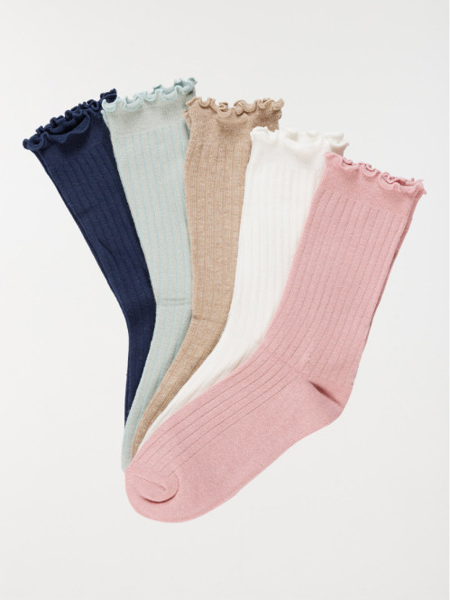 Lot de 5 paires chaussettes femme