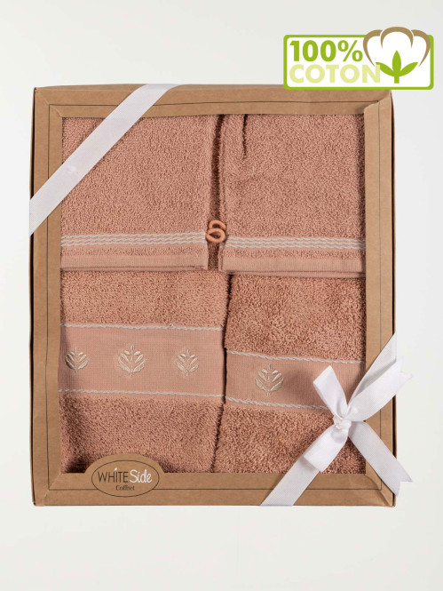 Coffret éponge 4 pièces rose