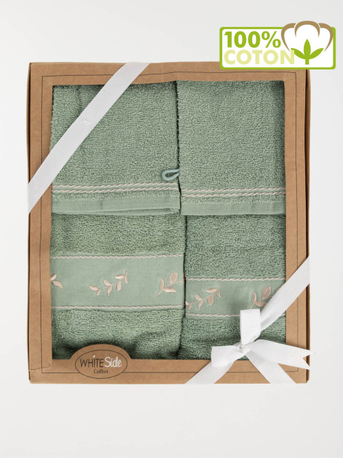 Coffret éponge 4 pièces sauge