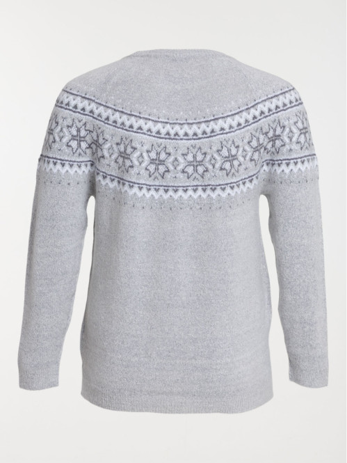Pull gris chiné grande taille femme Pull gris chiné grande taille femme