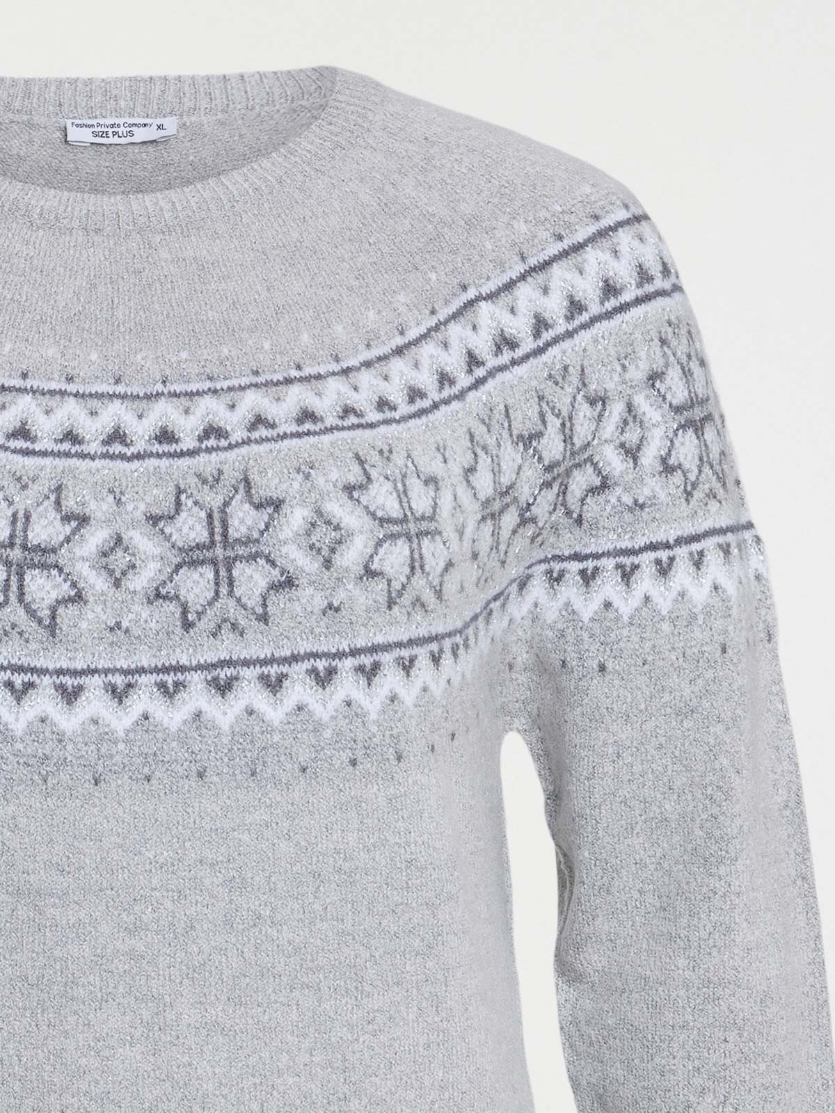 Pull gris chiné grande taille femme Pull gris chiné grande taille femme