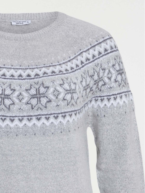 Pull gris chiné grande taille femme Pull gris chiné grande taille femme