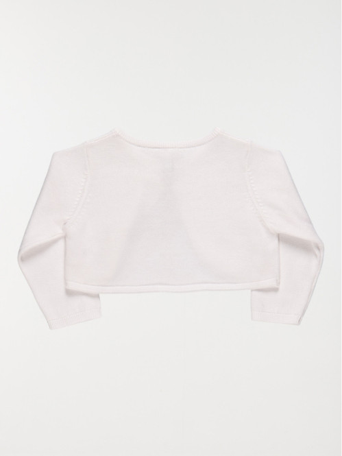 Gilet court blanc fille (3-24M)