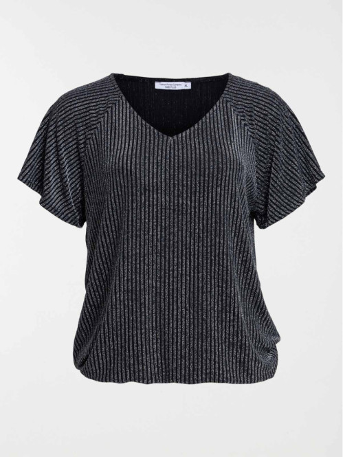 Tee-shirt col V grande taille femme