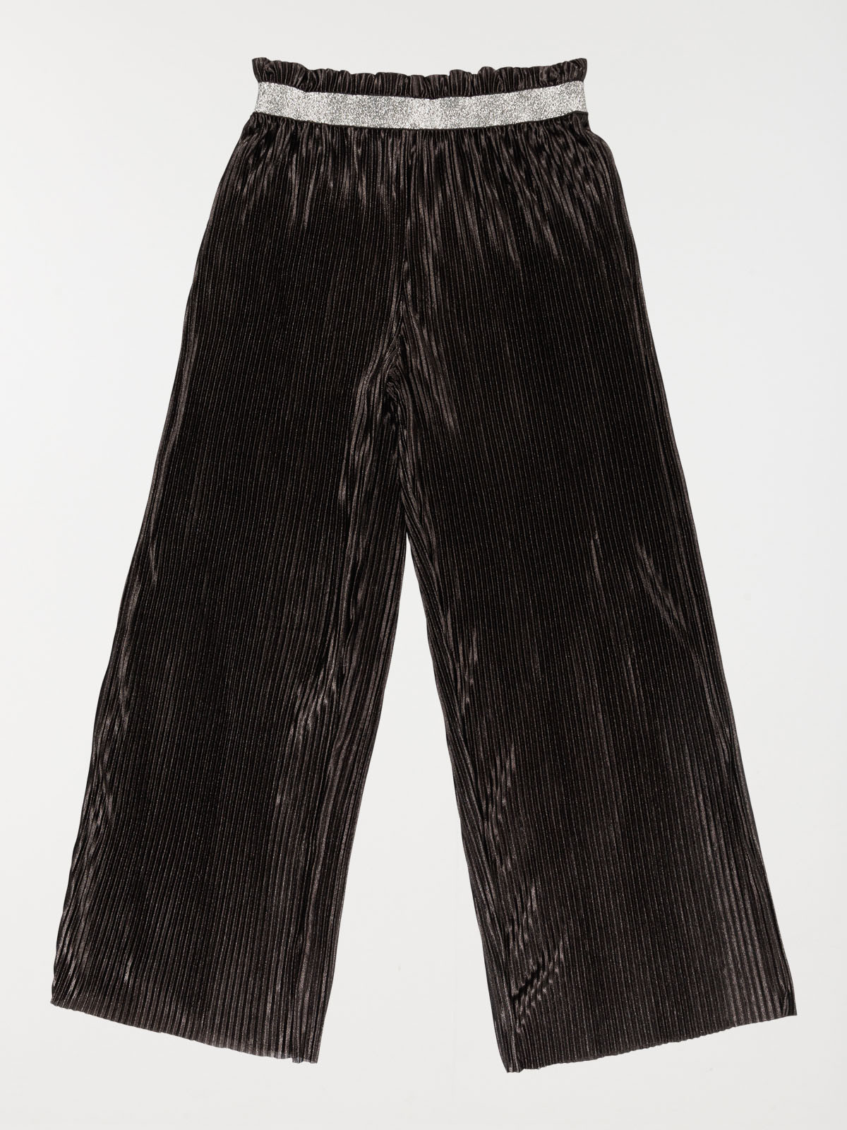 Pantalon large plissé noir fille (XXS-M)