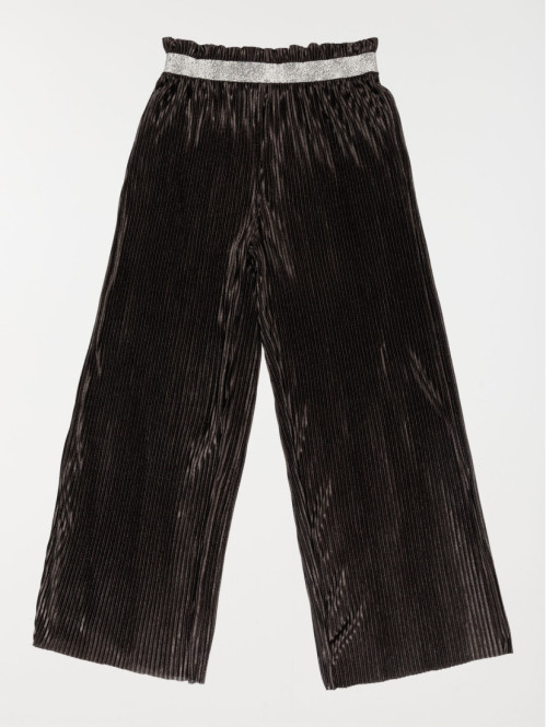 Pantalon large plissé noir fille (XXS-M)