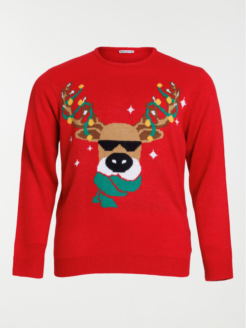 Pull renne de noël grande taille homme