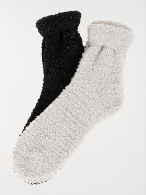 Lot de 2 paires chaussettes douces femme