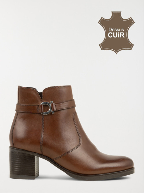 Bottine zippée à talon femme (36-41)