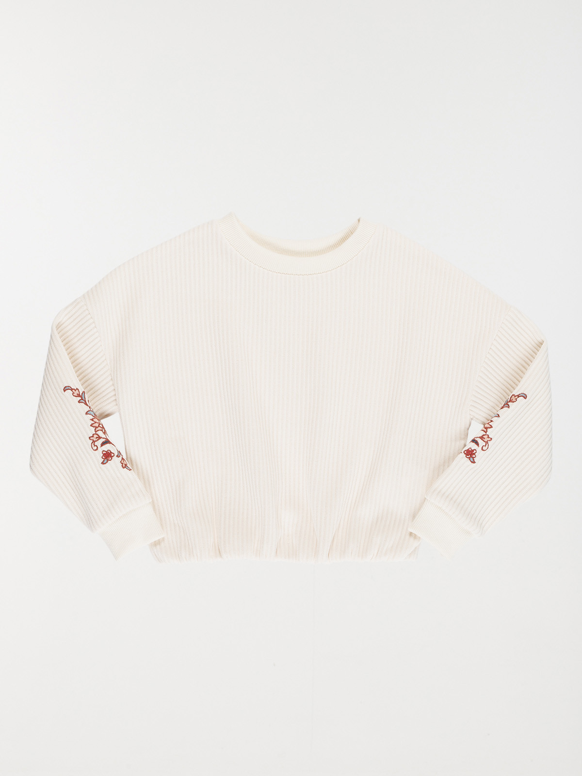 Sweat fleurs brodées fille (3-12A)