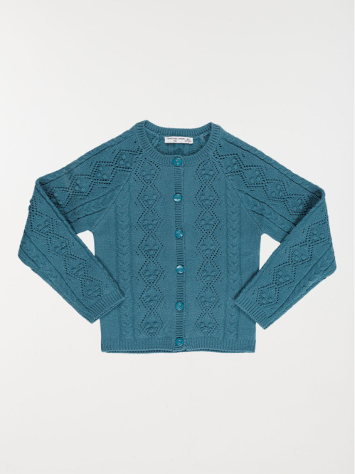 Gilet maille fantaisie fille (3-12A)