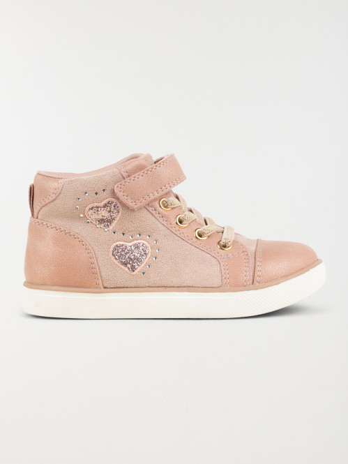 Baskets montantes roses fille (24-30)