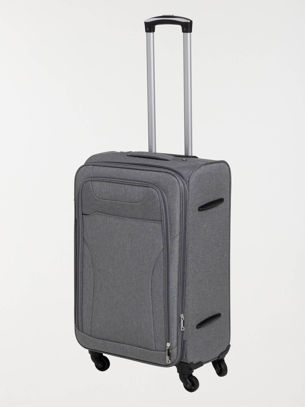 Valise souple grise à roulettes