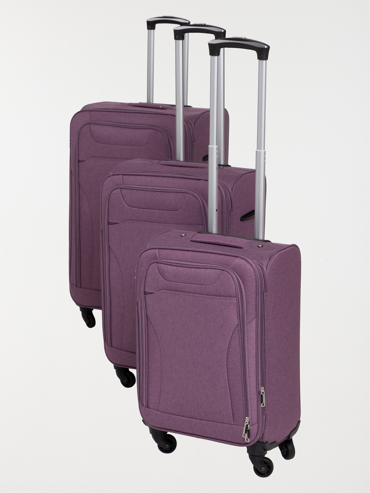 Valise souple lilas à roulettes