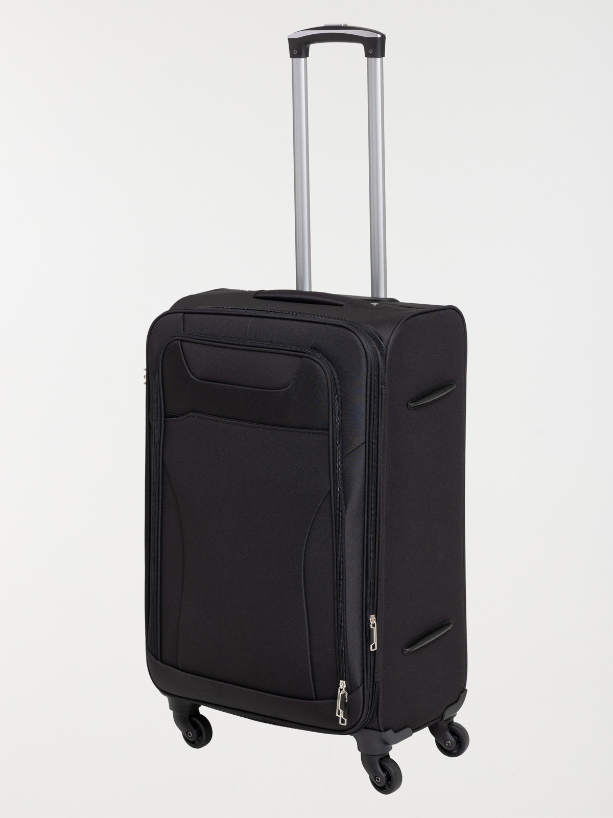 Valise souple noire à roulettes