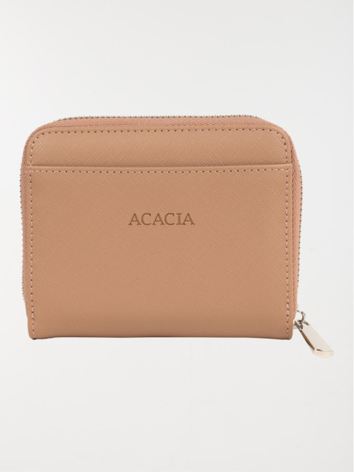 Portefeuille uni zipée femme
