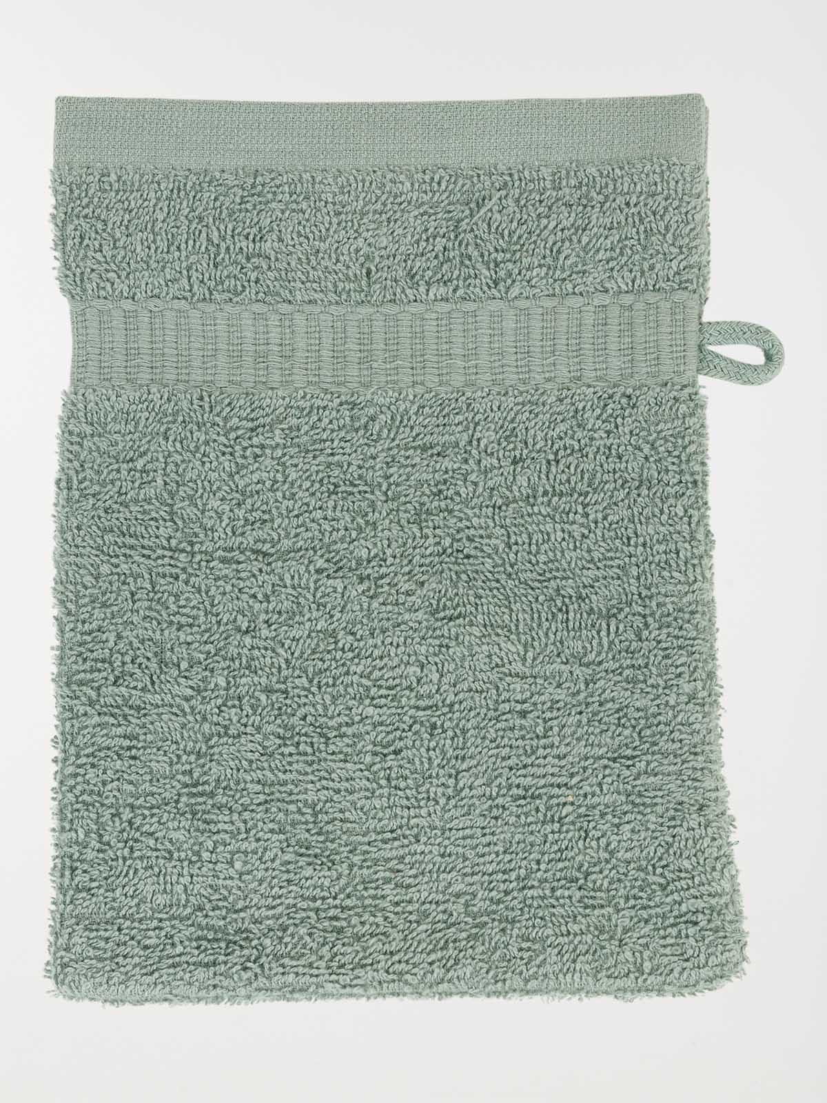 Lot de 2 gants de toilette sauge 15x21cm Lot de 2 gants de toilette sauge 15x21cm