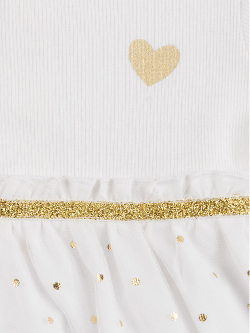 Robe coeur fille écru (3-36M)