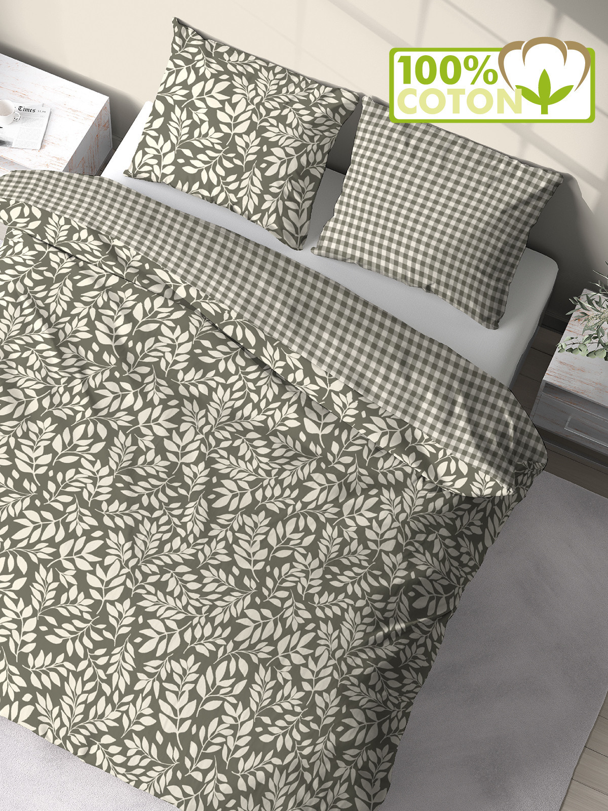 Parure flanelle 2 personnes 240x220 cm