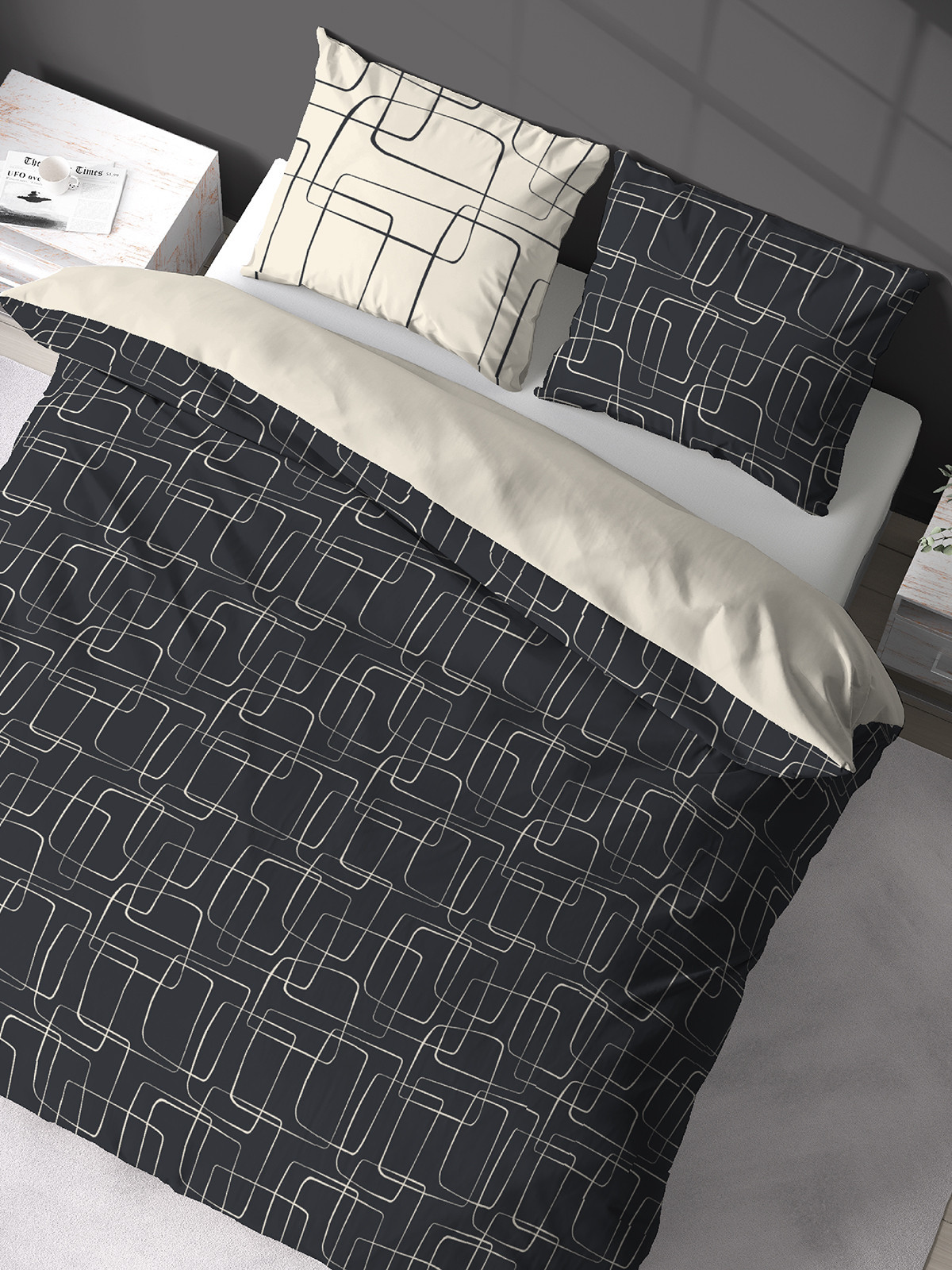 Parure graphique 2 personnes 240x220 cm Parure graphique 2 personnes 240x220 cm