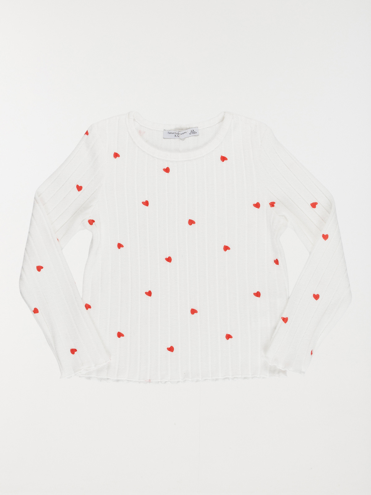 Pyjama côtelé motif coeur fille (3-12A) Pyjama côtelé motif coeur fille (3-12A)