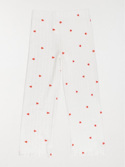 Pyjama côtelé motif coeur fille (3-12A) Pyjama côtelé motif coeur fille (3-12A)