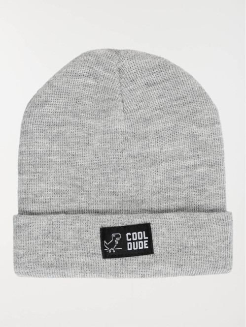 Bonnet revers gris clair chiné garçon