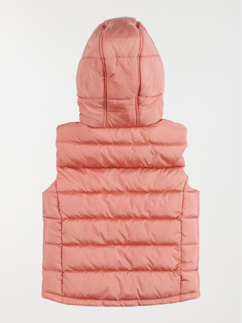 Doudoune sans manches rose fille (3-12A)