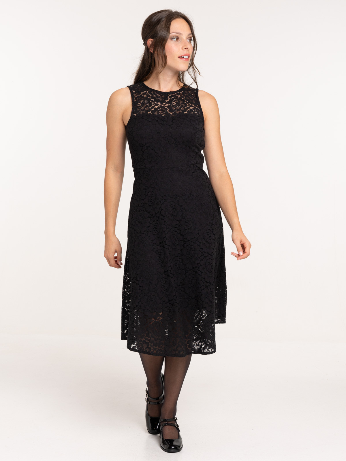Robe dentelle noire femme