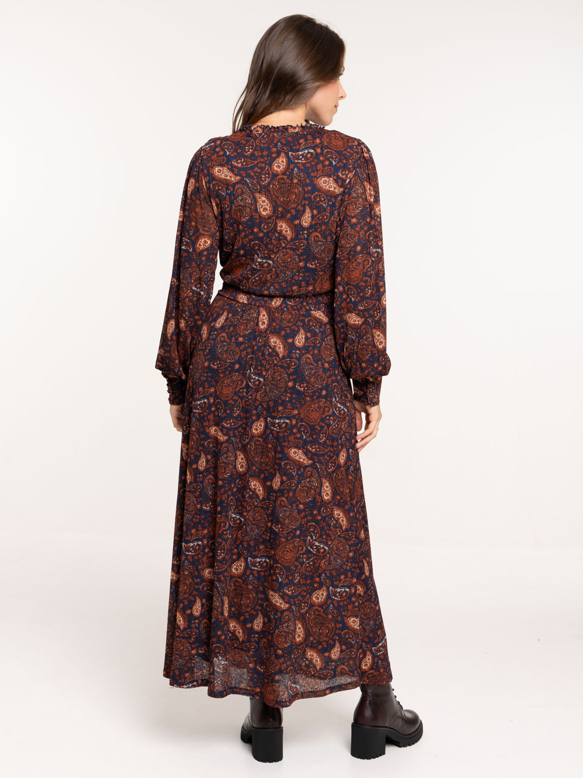 Robe longue imprimée cachemire femme