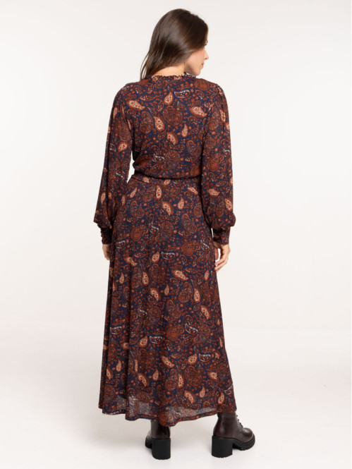 Robe longue imprimée cachemire femme