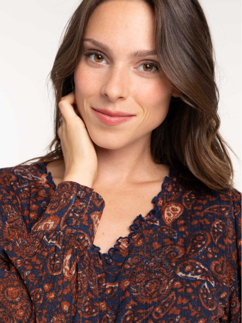 Robe longue imprimée cachemire femme