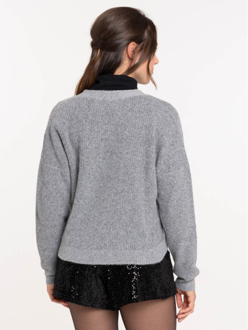 Gilet boutonné gris anthracite femme Gilet boutonné gris anthracite femme