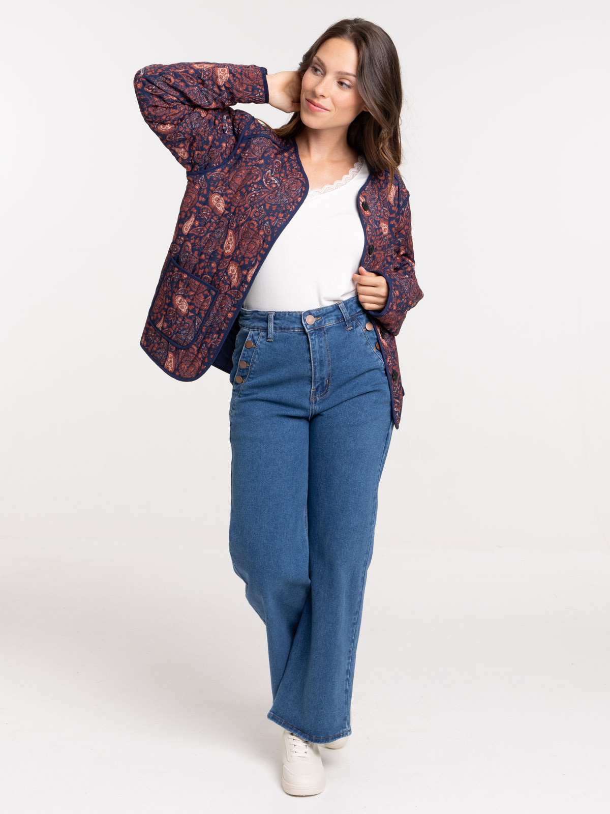 Veste matelassée imprimée femme