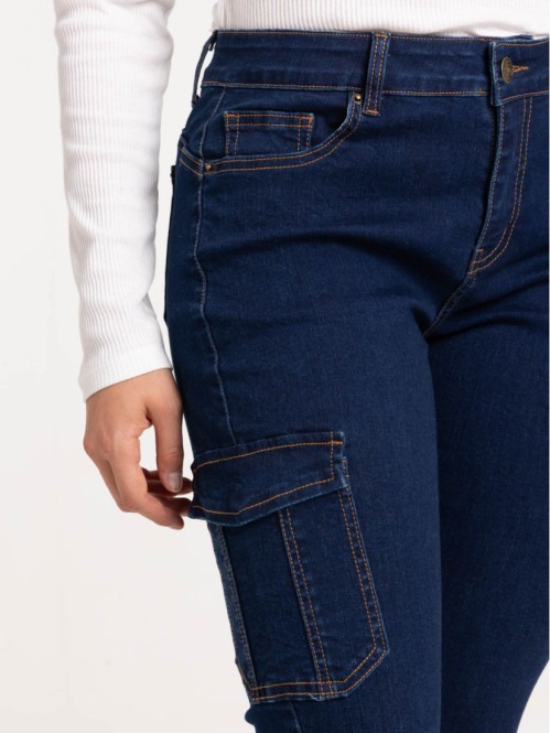 Jean skinny push up cargo brut femme Jean skinny push up cargo brut femme