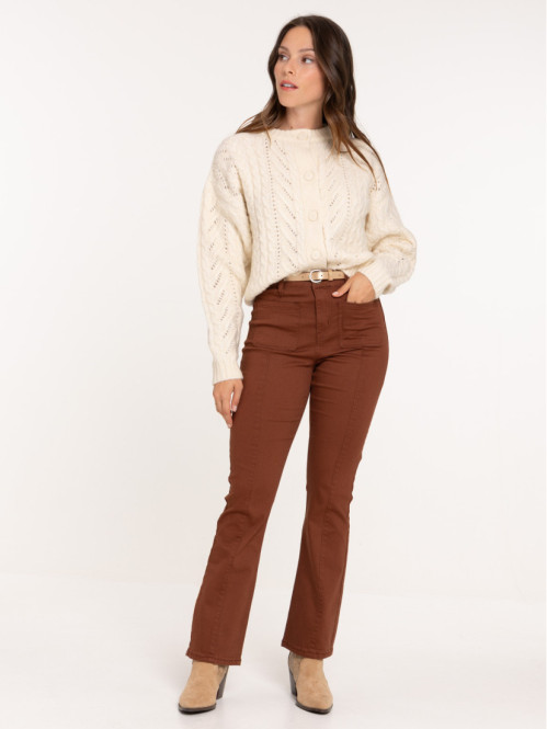 Pantalon flare avec ceinture femme