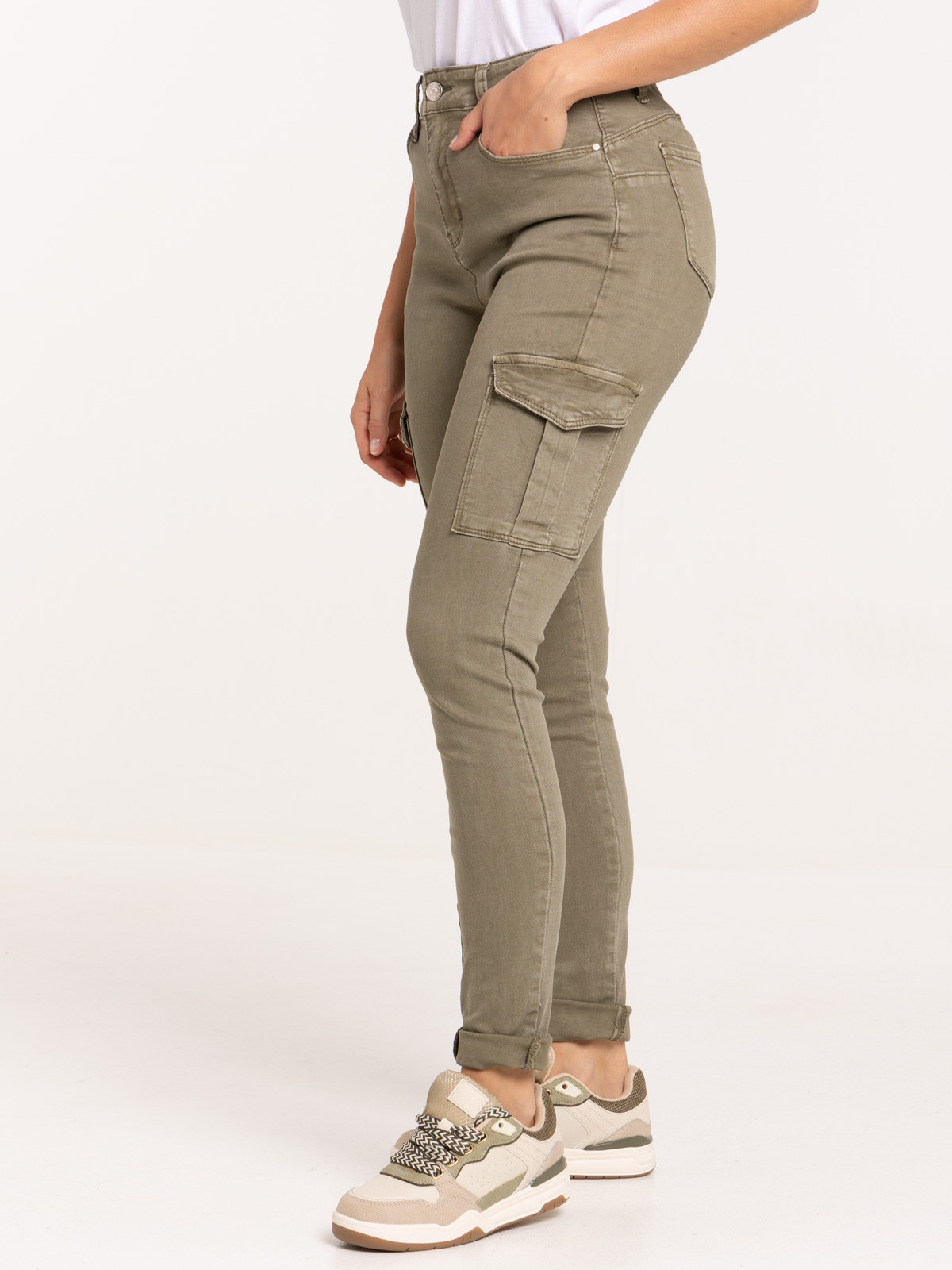 Pantalon slim cargo femme outlet