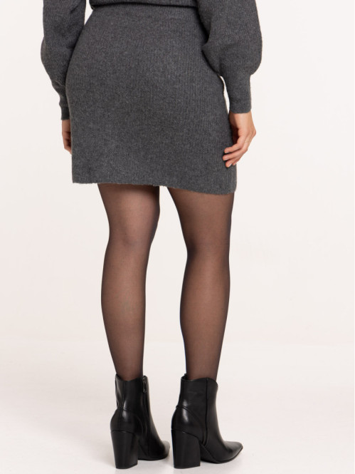 Jupe maille tricot gris...
