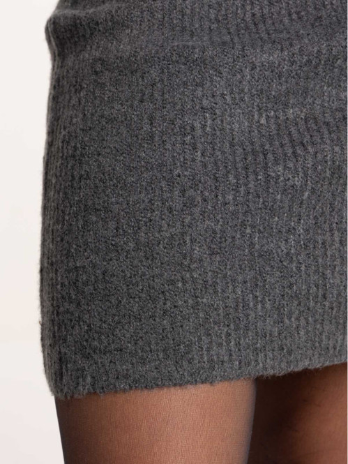Jupe maille tricot gris...
