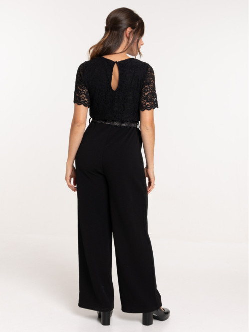 Combinaison dentelle noire femme