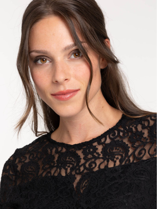 Combinaison dentelle noire femme